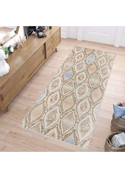 Dijital Baskı Yıkanabilir Kaymaz Taban Salon Halısı RVG1675