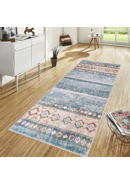 Dijital Baskı Yıkanabilir Kaymaz Taban Salon Halısı RVG1683