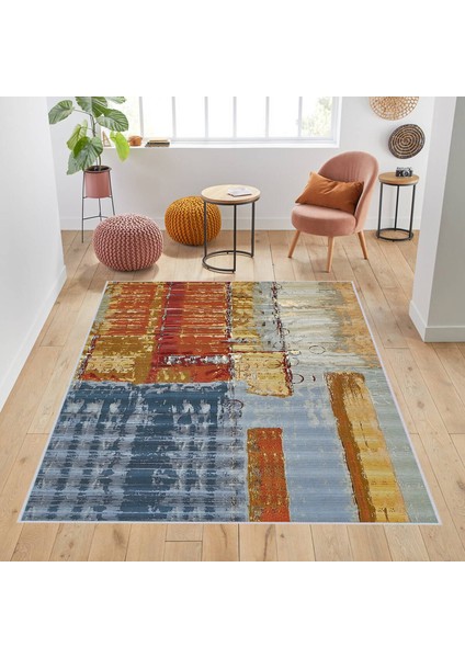 Dijital Baskı Yıkanabilir Kaymaz Taban Salon Halısı RVG1737