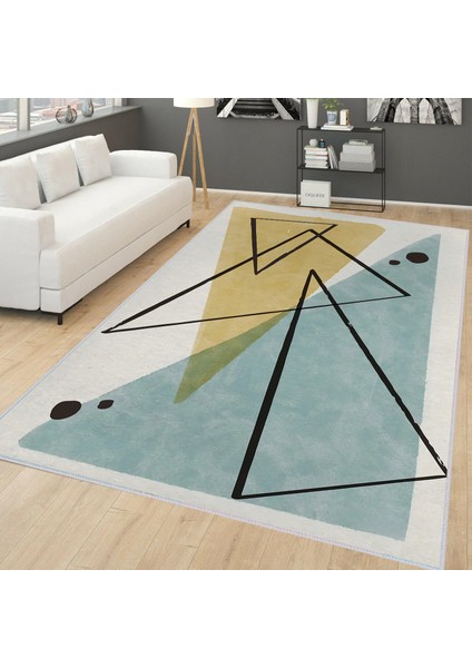 Dijital Baskı Yıkanabilir Kaymaz Taban Salon Halısı RVG1740