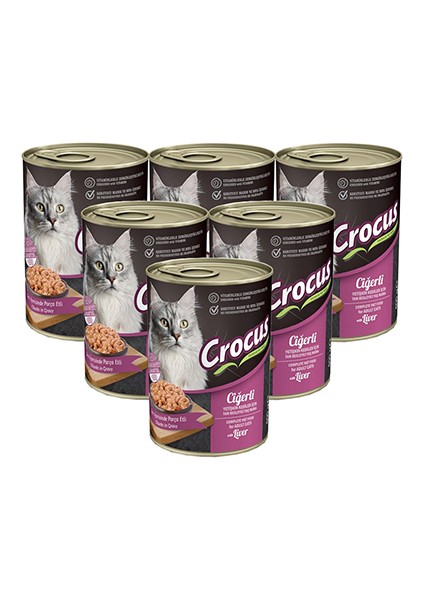 Ciğerli Yetişkin Kedi Yaş Mama 400 gr 6'lı Paket