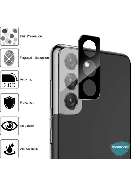 Samsung Galaxy S22 Kamera Lens Koruma Camı V2 Siyah