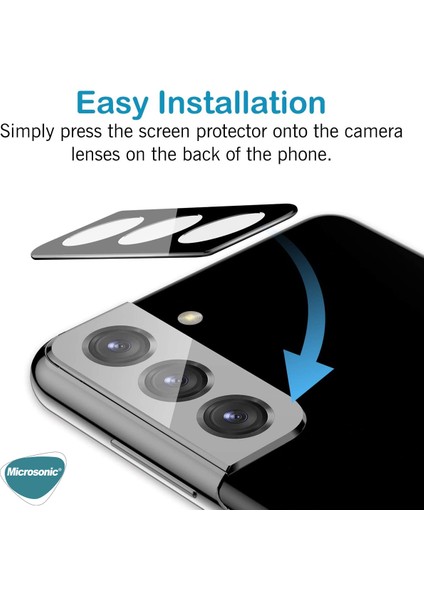 Samsung Galaxy S22 Kamera Lens Koruma Camı V2 Siyah