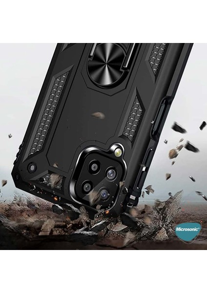 Samsung Galaxy M32 4g Kılıf Military Ring Holder Siyah modelleri