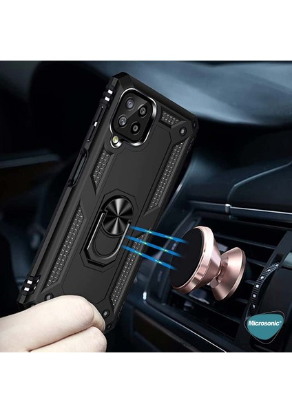 Samsung Galaxy M32 4g Kılıf Military Ring Holder Siyah indirimleri