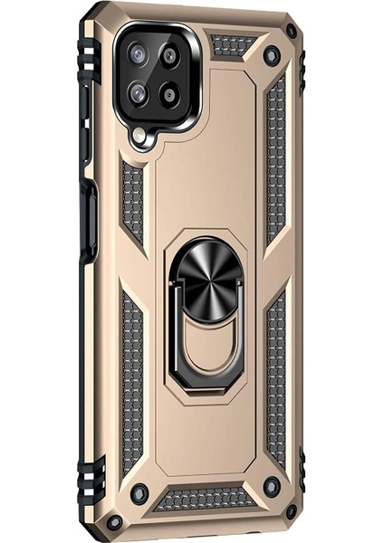 Samsung Galaxy A22 4g Kılıf Military Ring Holder Gold fiyatları
