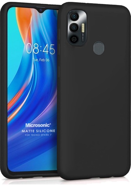Matte Silicone Tecno Spark 7t Kılıf Siyah