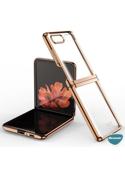 Samsung Galaxy Z Flip Kılıf Shell Platinum Gold