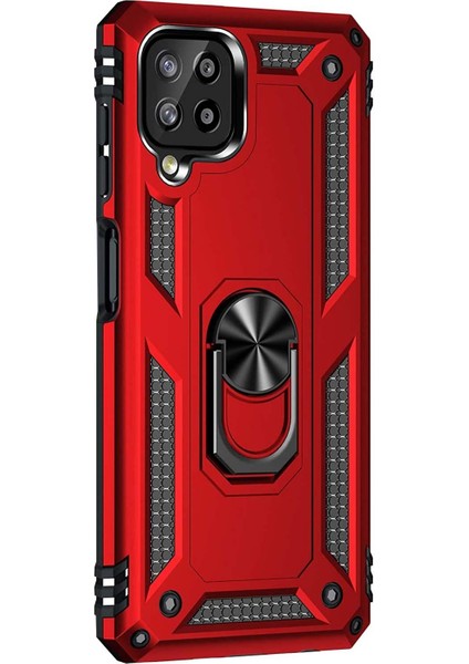 Samsung Galaxy A22 4g Kılıf Military Ring Holder Kırmızı fiyatları
