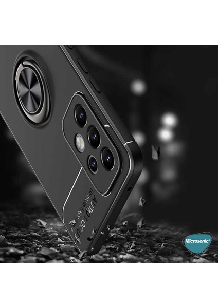Samsung Galaxy A53 5g Kılıf Kickstand Ring Holder Siyah Rose modelleri