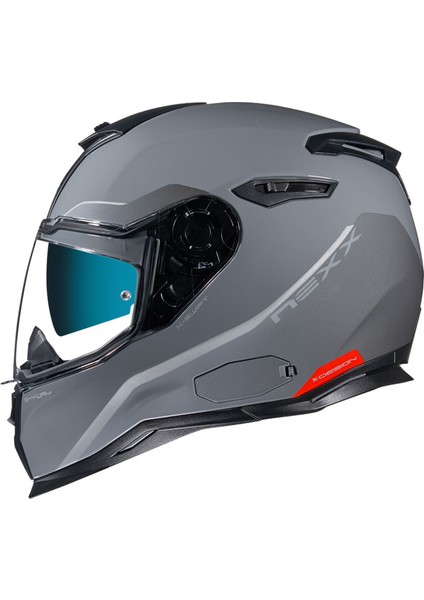 SX.100 Skyway Gri-Kırmızı Kask