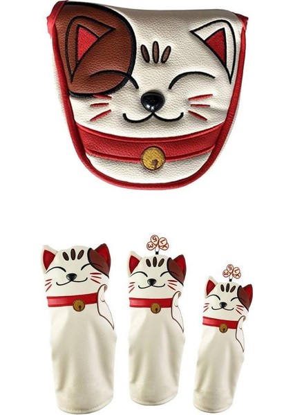 4 Adet Su Geçirmez Golf Ahşap Kafa Kapak Mallet Headcover No. 1 3 5 Sürücü Koruyucu (Yurt Dışından)