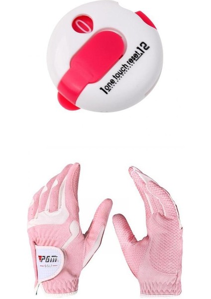 Kadın Golf Eldiven Uv-Koruyun Eldiven Mitten Mitts Mini Strok Skoru Sayaç Pembe (Yurt Dışından)