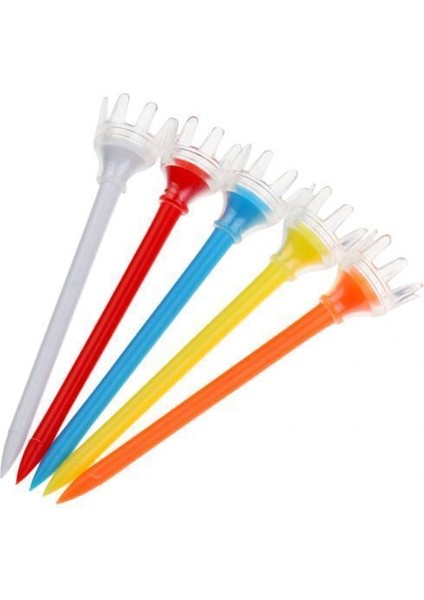 2x 5 Parça Dayanıklı Plastik Taç Golf Tees Golfçü Eğitim Aracı Rastgele Renk (Yurt Dışından)