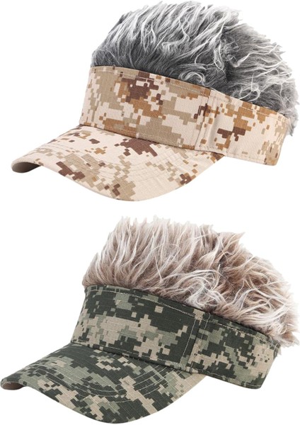 2 Adet Erkekler Beyzbol Sahte Saç Golf Şapka Visor Peruk Şapka (Yurt Dışından)