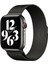 Apple Watch Seri 9/8/7/6/se/5/4/3 Milano Loop Metal Hasır Kordon 41MM 40MM 38MM Uyumlu (Siyah) 2