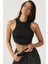 Kadın Bisiklet Yaka Fitilli Kolsuz Crop Bluz 1