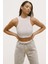 Kadın Bisiklet Yaka Fitilli Kolsuz Crop Bluz 2