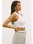 Kadın Bisiklet Yaka Fitilli Kolsuz Crop Bluz 3