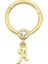 Altın Halka Piercing -A- Harf 14 Ayar 2