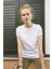 White And Simple Kadın Beyaz Basic Organik Pamuk T-Shirt 2