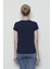 White And Simple Kadın Lacivert Basic Organik Pamuk T-Shirt 3