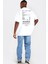 Perakende Sevgi Fişi Beyaz Kısa Kollu Arka Baskılı Erkek Oversize T-Shirt 1
