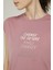 SN629 Lora Slogan Detaıle Pembe Kadın T-Shirt 4