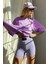 Lila Oversize Basic Kadın Tişört 1