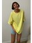 Sarı Oversize Basic Kadın Tişört 1