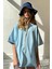 Mavi Oversize Basic Kadın Tişört 5