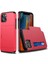 Apple iPhone 12 6.1 Inç Uyumlu Kart Yuvalı Plastik + Tpu Hibrit Telefon Kılıfı - Kırmızı (Yurt Dışından) 1