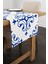 Beyaz Mavi Modern Etnik Karo Desenli Dijital Baskılı Runner CGH568-RN 2