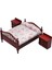 1/12 Ölçekli Dollhouse Minyatür Mini Mobilya Yatak Gece Masa Dıy Süsler Kahverengi Set (Yurt Dışından) 2