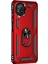 Samsung Galaxy A22 4g Kılıf Military Ring Holder Kırmızı 2