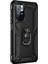 Xiaomi Redmi Note 11T Kılıf Military Ring Holder Siyah 2