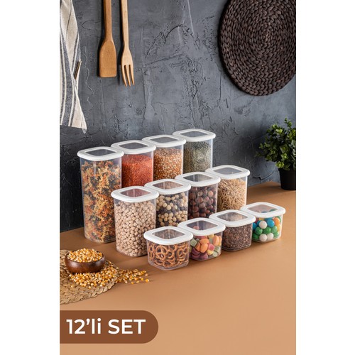 Vienev Foly Kare Erzak Saklama Kabı 12'li Set 4x(0,55 Litre, 1,2 Litre, 1,75 Litre) Vienev Foly Kare Erzak Saklama Kabı 12'li Set 4x(0,55 Litre, 1,2 Litre, 1,75 Litre)