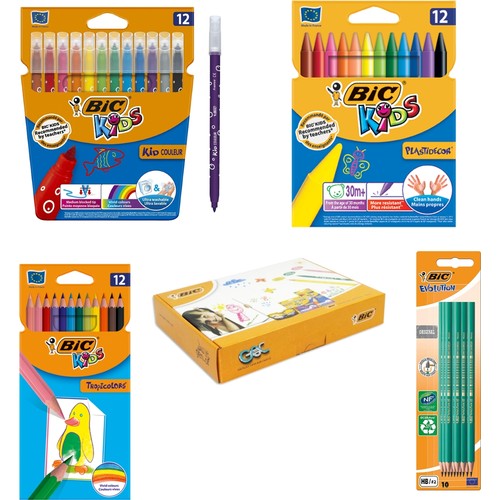 Bic Okula Dönüş Seti 12'li Kuru Boya + Keçeli Boya + Mum Pastel Boya + 10'lu Kurşun Kalem Bic Okula Dönüş Seti 12'li Kuru Boya + Keçeli Boya + Mum Pastel Boya + 10'lu Kurşun Kalem