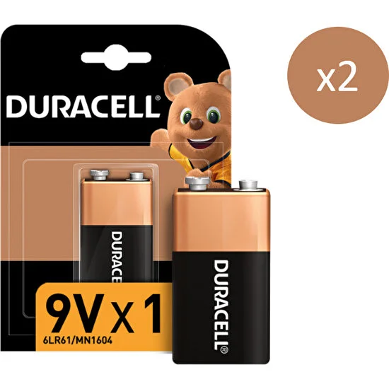 Duracell Basic 9 Volt Pil 2 Adet