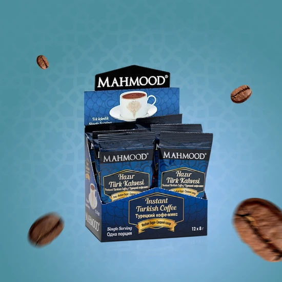 Mahmood Coffee Orta Şekerli Hazır Türk Kahvesi 12 Adet x 8 gr