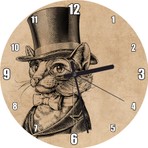 Cakatablo Aristokrat Ingiliz Kedisi Duvar Saati  (Çap 30X30 Cm)