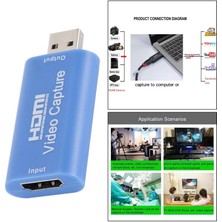 Prettiya HDMI USB Video Yakalama Kartı Video Canlı Streaming / Oyun Için Hd Kapmak (Yurt Dışından)