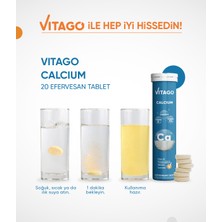 Vitago 2'li Paket Kalsiyum, D Vitamini, K2 Vitamini 20 Efervesan Tablet