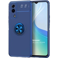 Microsonic Vivo Y53S Kılıf Kickstand Ring Holder Lacivert