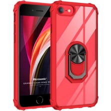 Microsonic Apple iPhone Se 2022 Kılıf Grande Clear Ring Holder Kırmızı