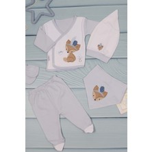 Baby2go 1174- Erkek Bebek Tilki 5li Zıbın Set Mavi