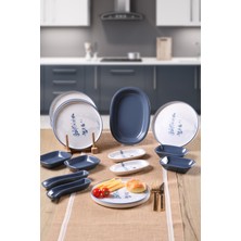 Keramika Buket'in Evi 6 Kişilik Blue Magic 6 Kişilik 15 Parça Kahvaltı Takımı