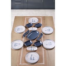 Keramika Buket'in Evi 6 Kişilik Blue Magic 6 Kişilik 15 Parça Kahvaltı Takımı