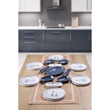 Keramika Buket'in Evi 6 Kişilik Blue Magic 6 Kişilik 15 Parça Kahvaltı Takımı