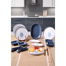 Keramika Buket'in Evi 6 Kişilik 15 Parça Blue Magic Kaktüs Desenli Kahvaltı Takımı